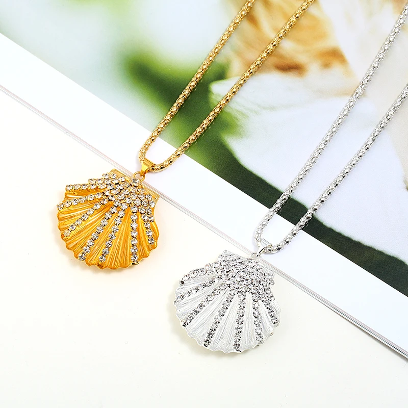 Модное Простое Элегантное металлическое длинное ожерелье со стразами для женщин