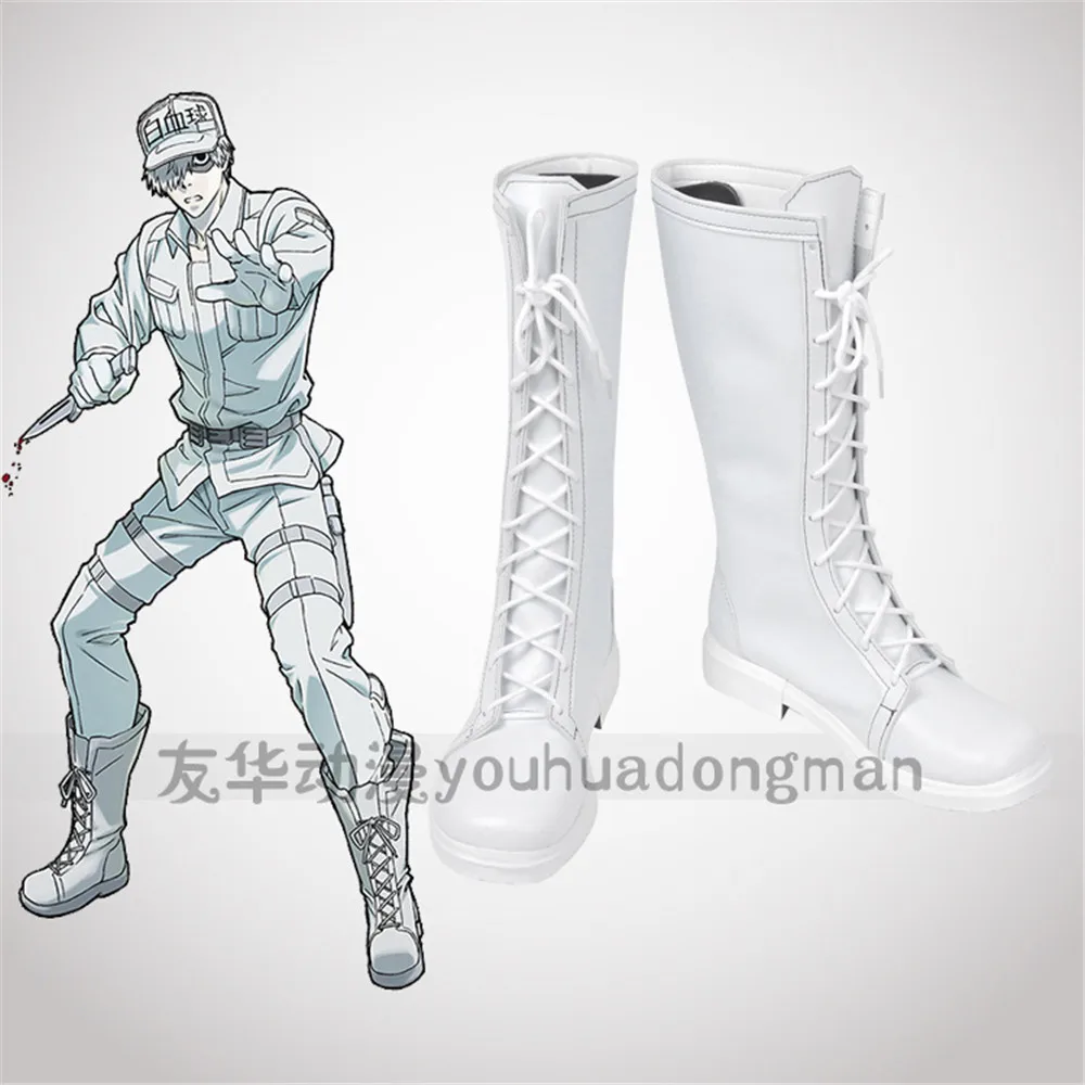 Cells At Work Hataraku Saibou/белые ботинки для костюмированной вечеринки в виде клеток крови