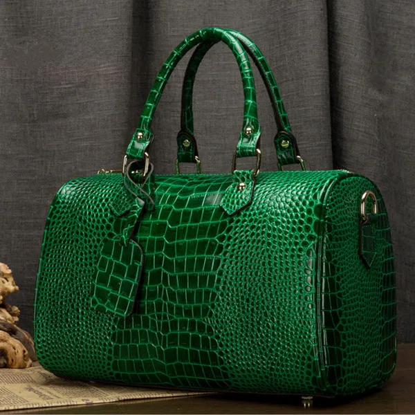 green size 2 Boston сумка из натуральной кожи женская сумка \ сумка с леопардовым узором женская сумка в форме подушки сумка из воловьей кожи большие сумки через плечо сумка через плечо~ B55 - Цвет: green size 2