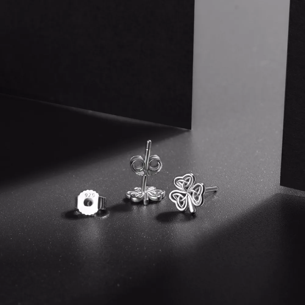 Серьги Eudora 925 пробы Серебряный кельтический узел серьги-гвоздики элегантные
