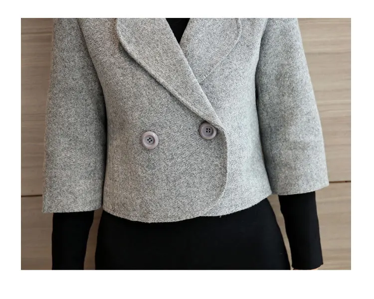 Демисезонный Для женщин шерсть Короткие шерстяные пальто зимние офисные куртки