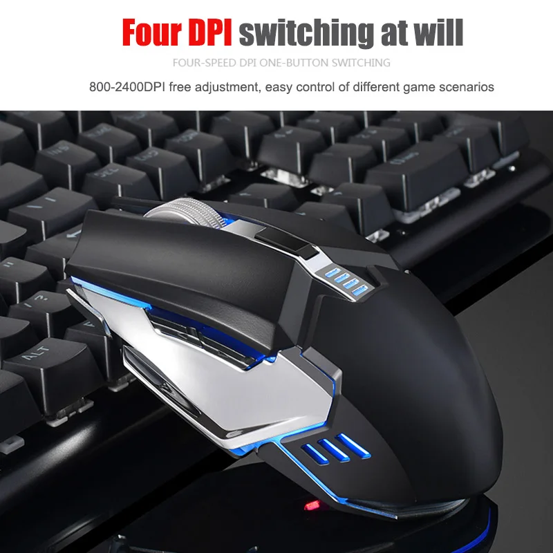 2.4G Wireless Keyboard Mouse Set Rechargeable Backlight Ergonomic 800-2400DPI Keypad Kit GDeals