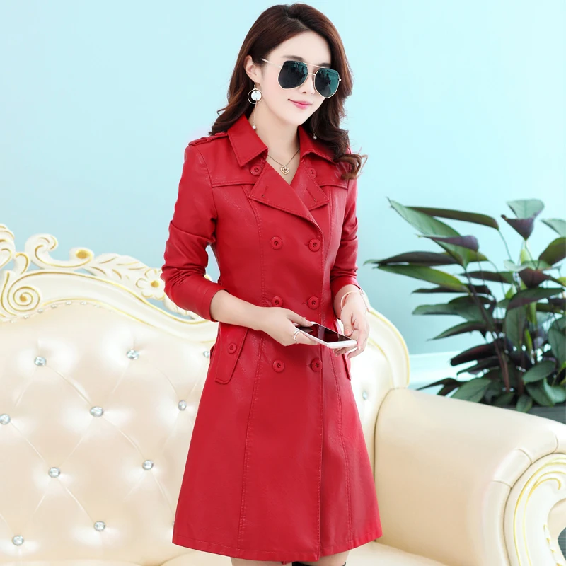 Qimage кожаные куртки Турции ВЕСНА Новинка 2017 женские Обувь для девочек длинный