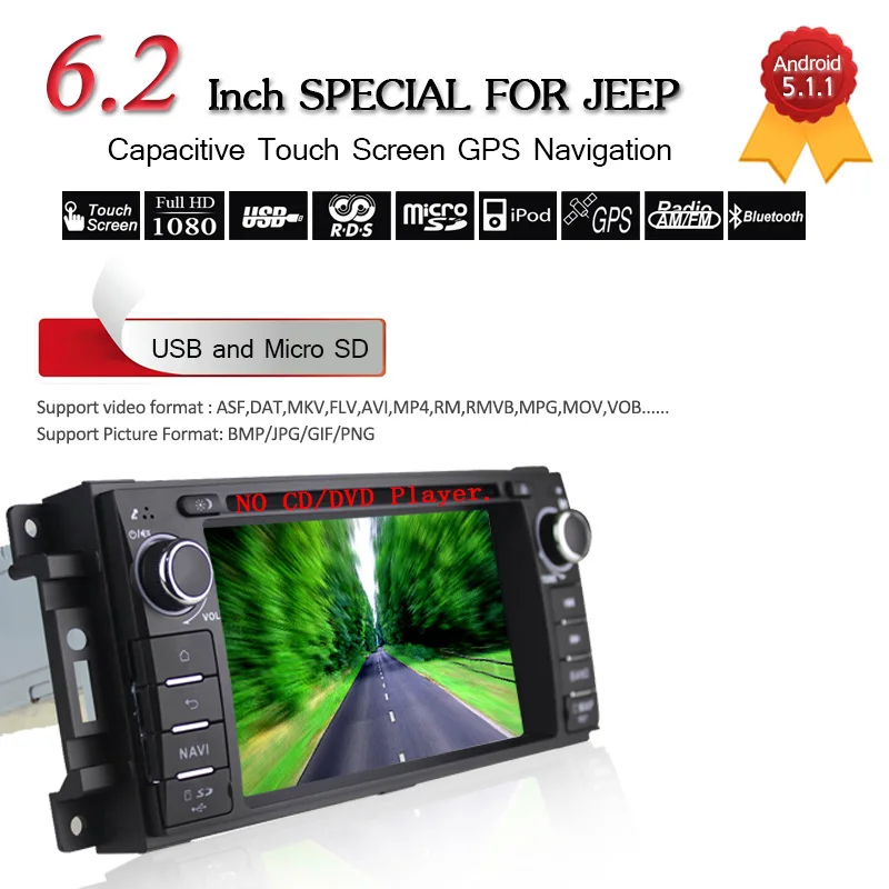 6 2 &quotчетырехъядерный HD автомобильный DVD-плеер GPS-навигация Радио Аудио для Jeep