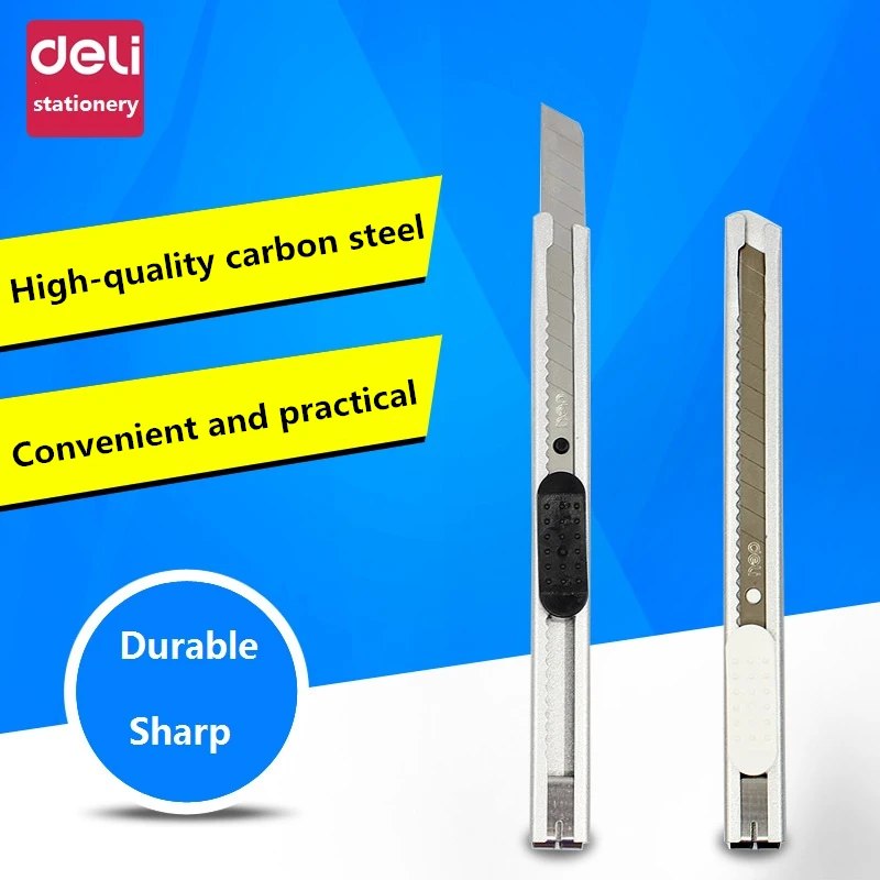 

DeLi High Quality Utility Knife Small Foil Paper Cutter Auto-lock Wallpaper Knife Open Box Cutter Blade Home Office School Tool