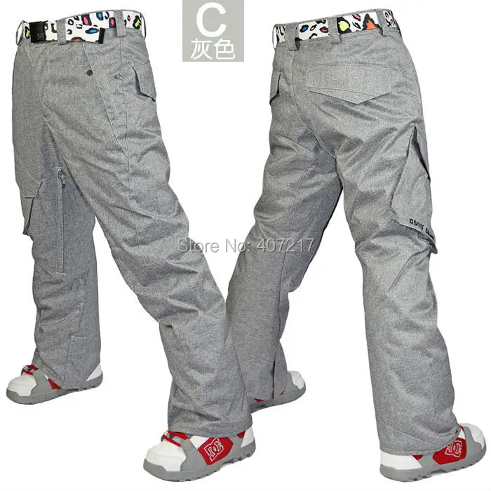 Мужские лыжные штаны с изоляцией желтые уличные для сноуборда альпинизма