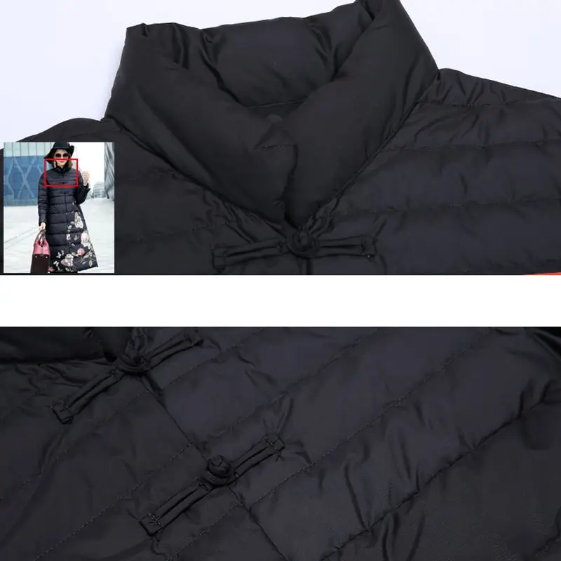 Китай Ветер Высокое качество Теплый Женский пуховик 2020 Зима Новая мода печать