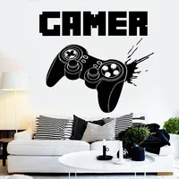 Gamer Wall Stickers Game Controller Wall Decals Personalised For Boys Bedroom Playroom House Decor Vinyl Wall Art Decal S138