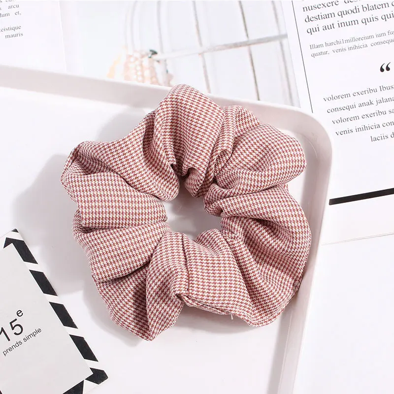 New Women Large Intestine Hair Headwear Fashion Ponytail Holder Dots Scrunchies Pack Hair Ties Elastics Hair Bands for Girls - Цвет: 1203A-23