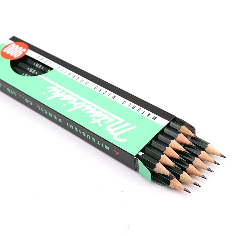 12 шт./лот, карандаши для рисования Uni 9800, многоцветные карандаши серого цвета для рисования, студенческий художественный шестигранный стержень, пишущий карандаш