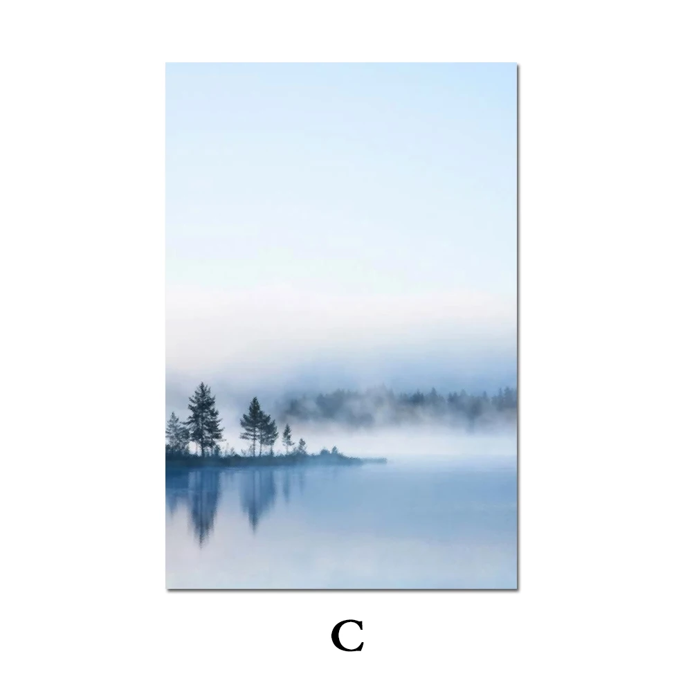 

Simple Mountain Tree Poster Nordic Canvas Painting Picture Wall art Posters and Prints Pictures For Living Room Home Decoration