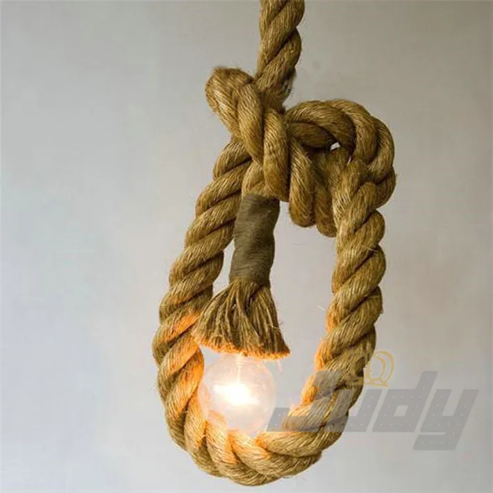 Vintage Rope Pendant Light Lamp Loft Creative Personality Industrial Edison Bulb American Style For Bar Pub cafe | Лампы и освещение