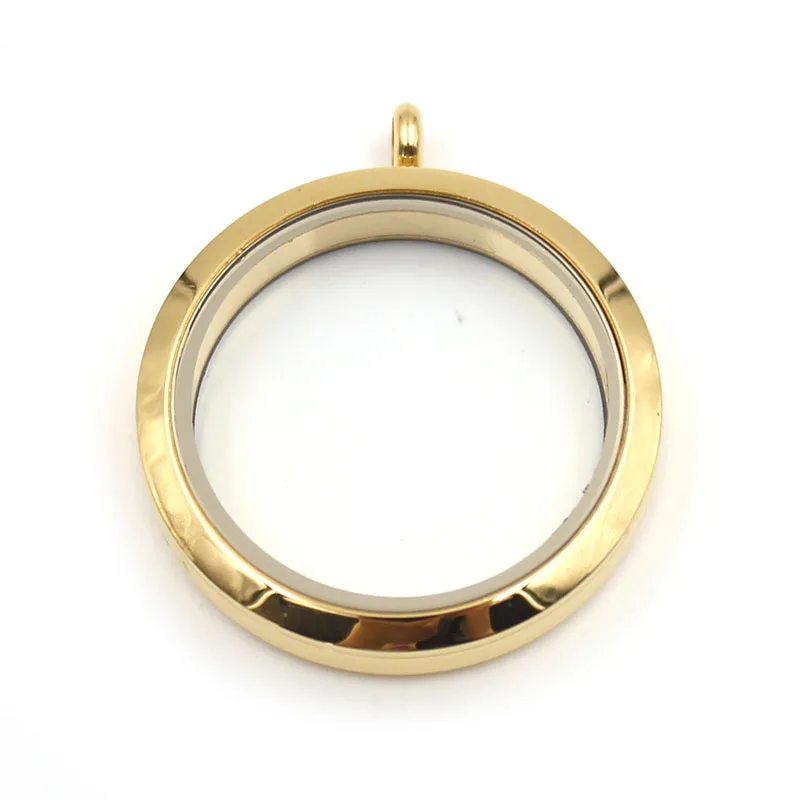 Оптовая продажа водонепроницаемый золотой круглый плавающий медальон из