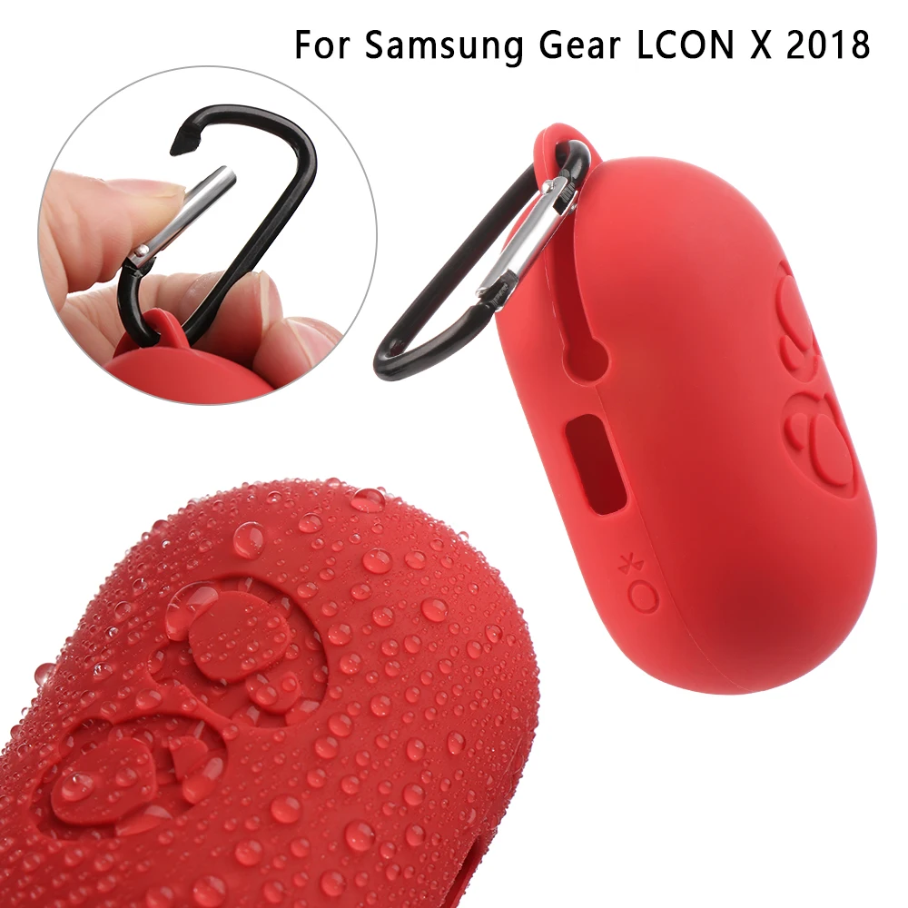 Новый защитный чехол силиконовый для наушников кожаный Samsung gear iconx 2018 с карабином