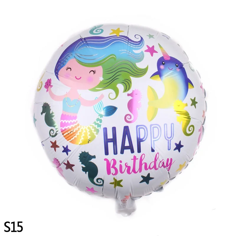 S15 18 дюймов Globos фольгированные шары «С Днем Рождения» детский душ надувные игрушки баллон из гелий круглый воздушный шар для детской вечеринки - Цвет: S15