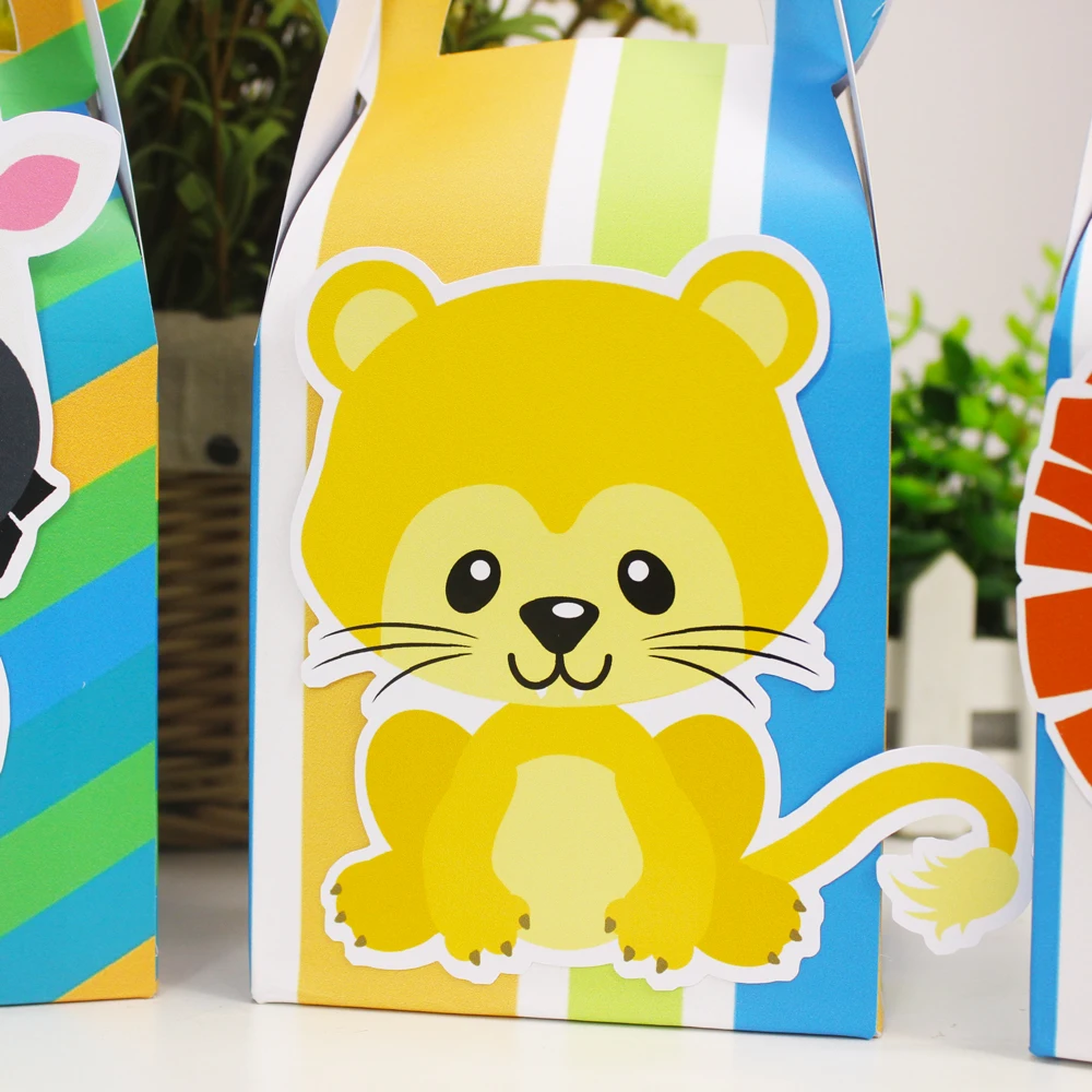 Safari Животные пользу коробки конфет коробка подарочная Сумки кекс упаковочная