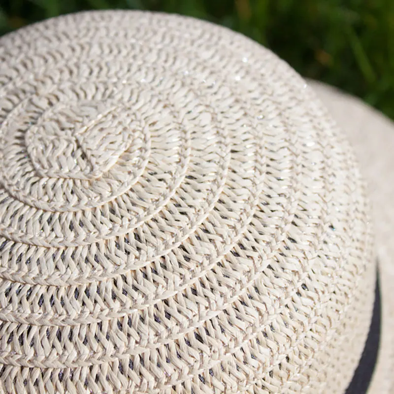 Соломенная шляпа летние шляпы для женщин Chapeau Femme пляжа однотонный бежевый хаки с