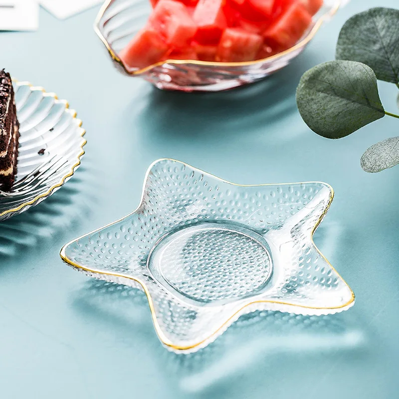Скандинавское стекло десертная тарелка для закуски подносы хранения ювелирных