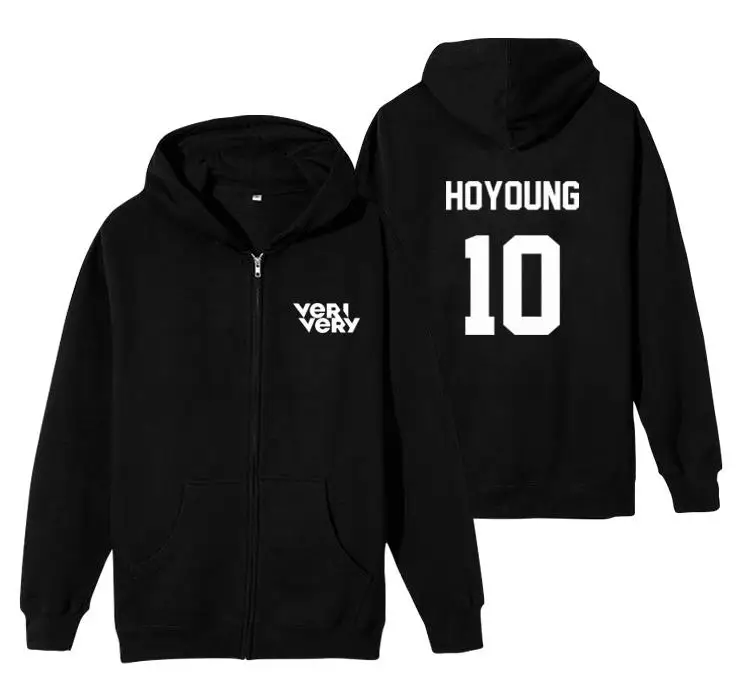 Толстовка с капюшоном на молнии принтом имени участника Kpop verivery куртка унисекс