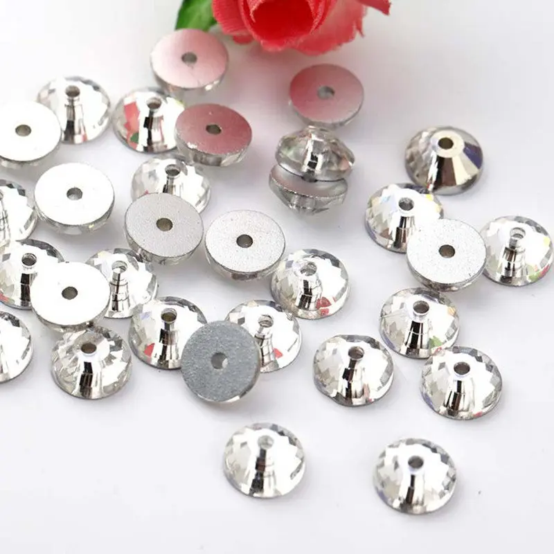 Круглый Стразы 3-8 мм белый камень для пришивания кристалл с плоским основанием 1