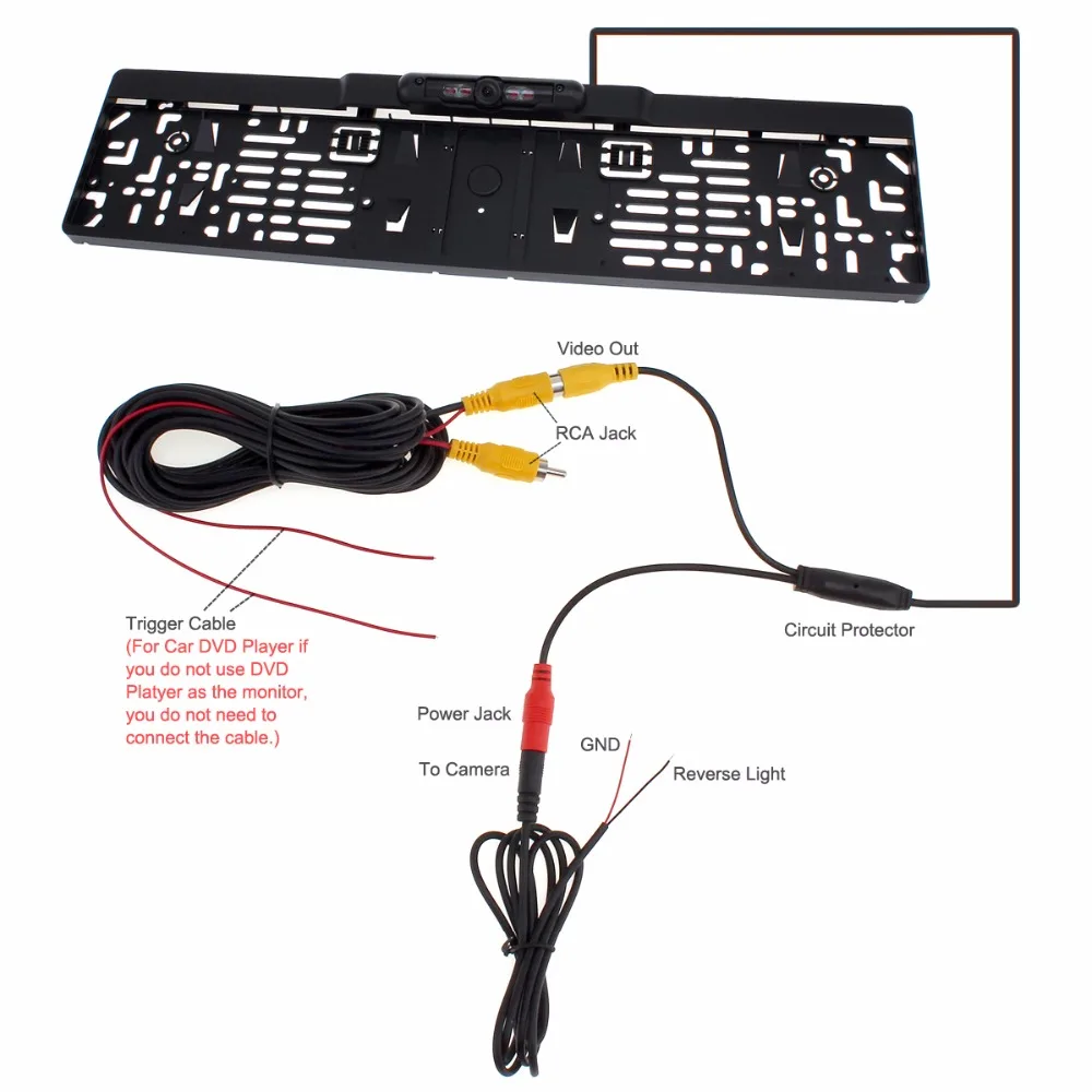 DC 12V Авто парктроник ЕС Автомобильная рамка номерного знака камера заднего вида