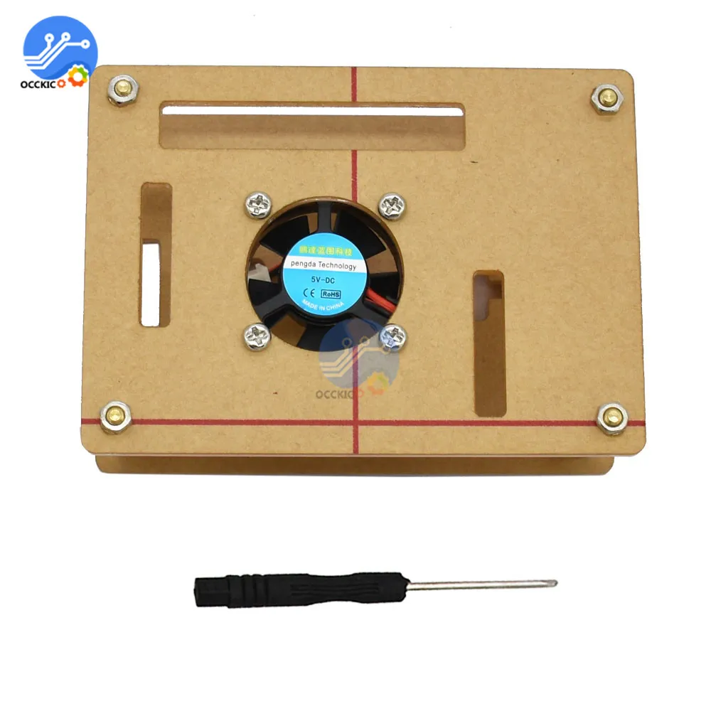 For Raspberry Pi 4 Case Shell for Raspberry Pi GT4A GT3A GT2A Acrylic Cover Shell Box With Cooling Fan and Screwdriver