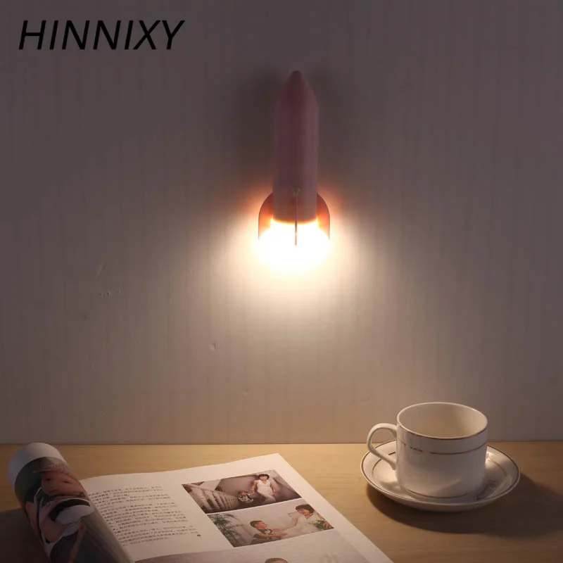 Hinnixy Rocket Sensor Ночная светло розовая синяя умная детская прикроватная лампа для