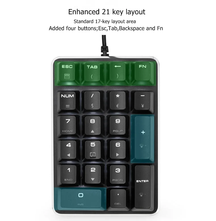 Magicforce проводной смарт-21-клавиша Механическая цифровая клавиатура переключатели Cherry(белый Подсветка