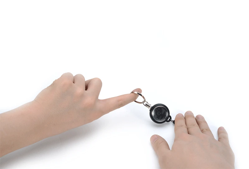 Брелок QOONG для ключей мужчин и женщин Высокоэластичный телескопический с защитой