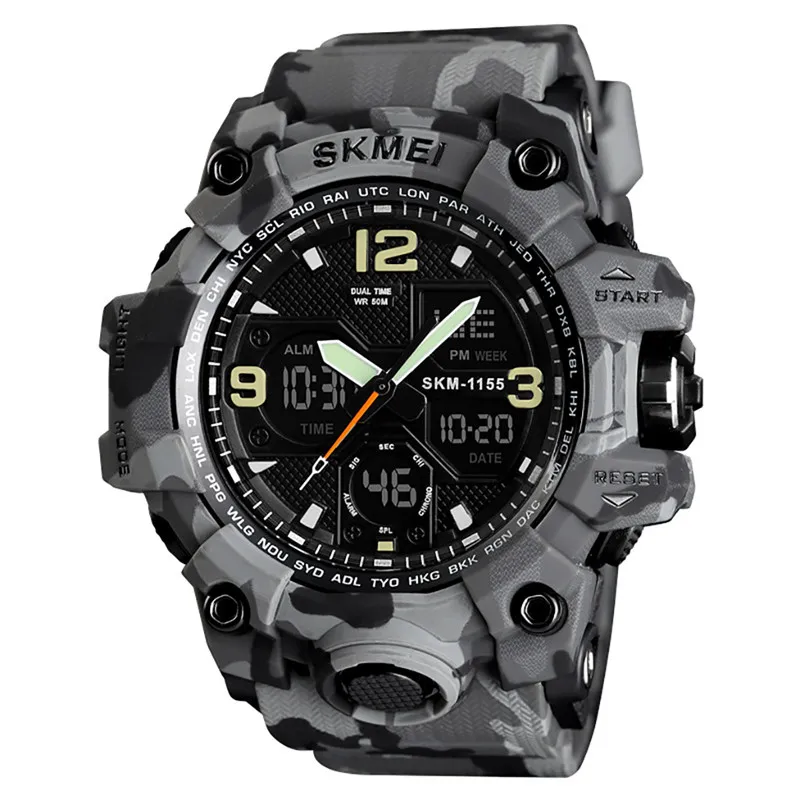 Часы Новая мода Секундомер reloj relogio skmei мужские спортивные часы с двойным дисплеем цифровые светодиодные электронные часы montre homme montre# A
