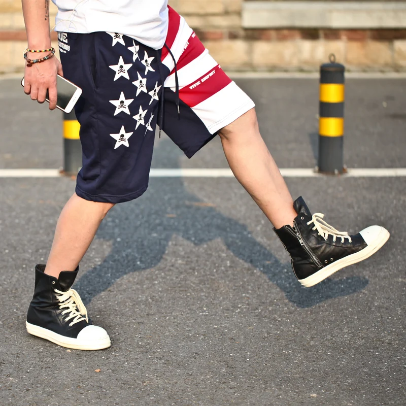 

Free shipping plus size M-XXXL 6XL 5XL hiphop Mens National flag trousers casual capris Personalized knee-length big shorts