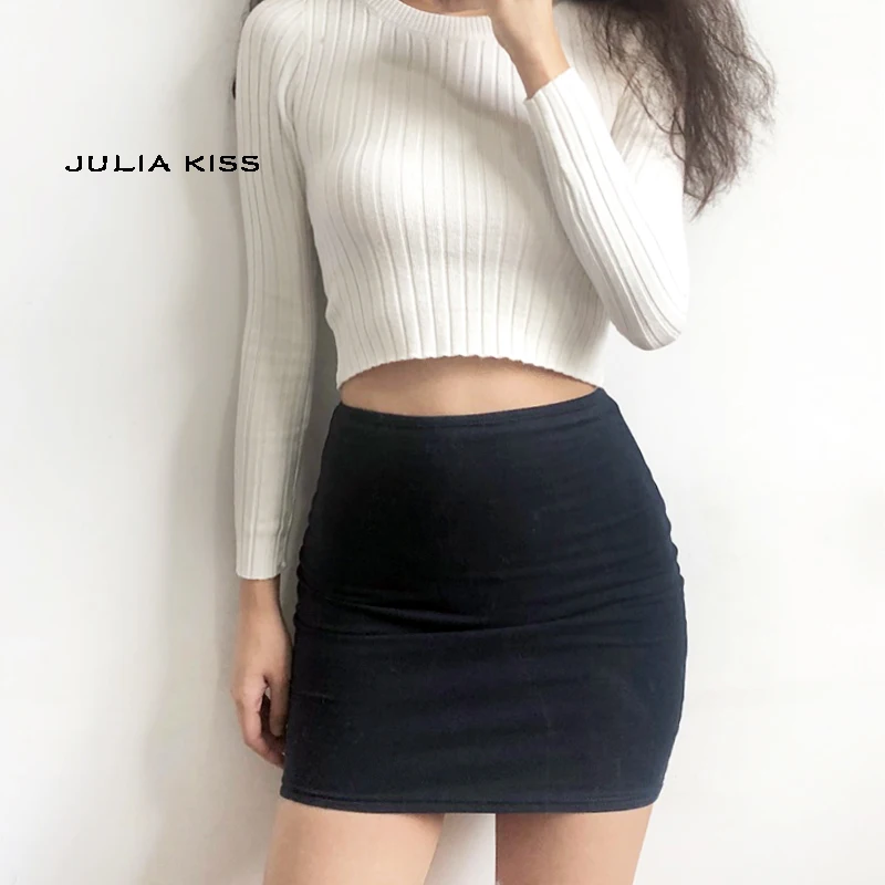 

Women Two Layers Elastic Waist Pencil Skirt Slim Fit Mini Skirt
