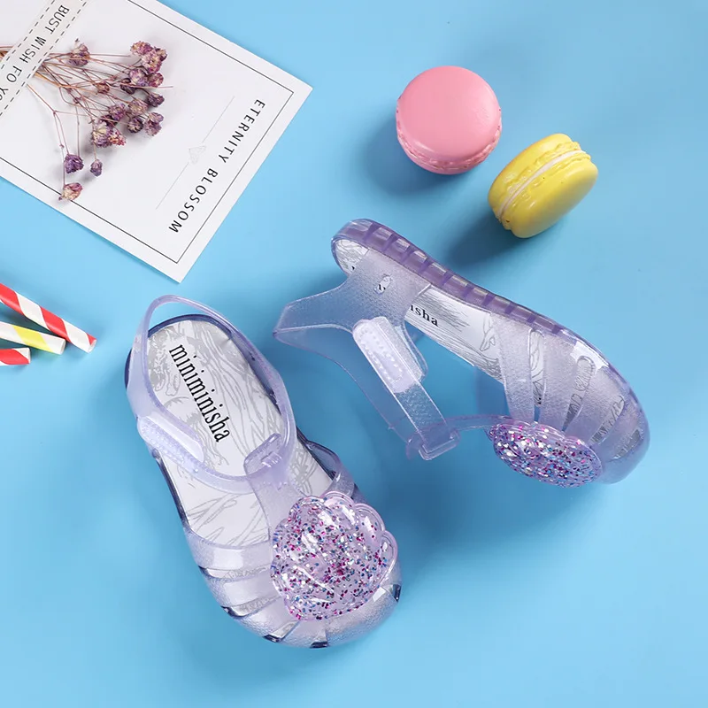 as picture color Melissa/Новинка года; милые прозрачные сандалии для девочек; детская обувь; детские сандалии; нескользящие пляжные сандалии для девочек Melissa - Цвет: as picture color