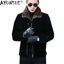 AYUNSUE Для мужчин реального чистого натурального меха пальто из