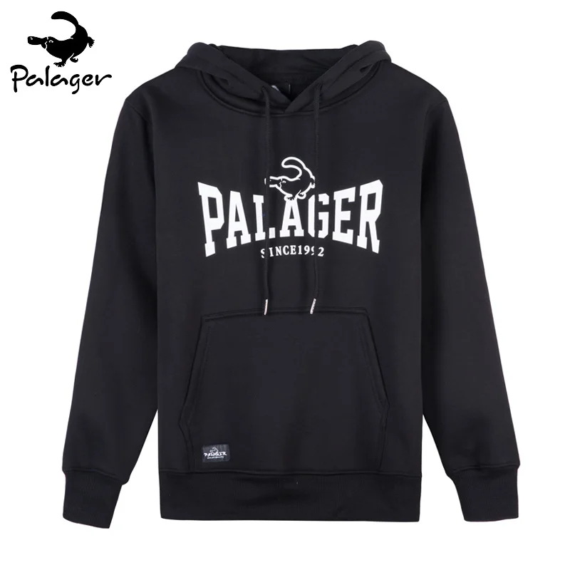 Palager 2017 Весна Толстовки Для мужчин Письма моды толстовки с капюшоном флисовый