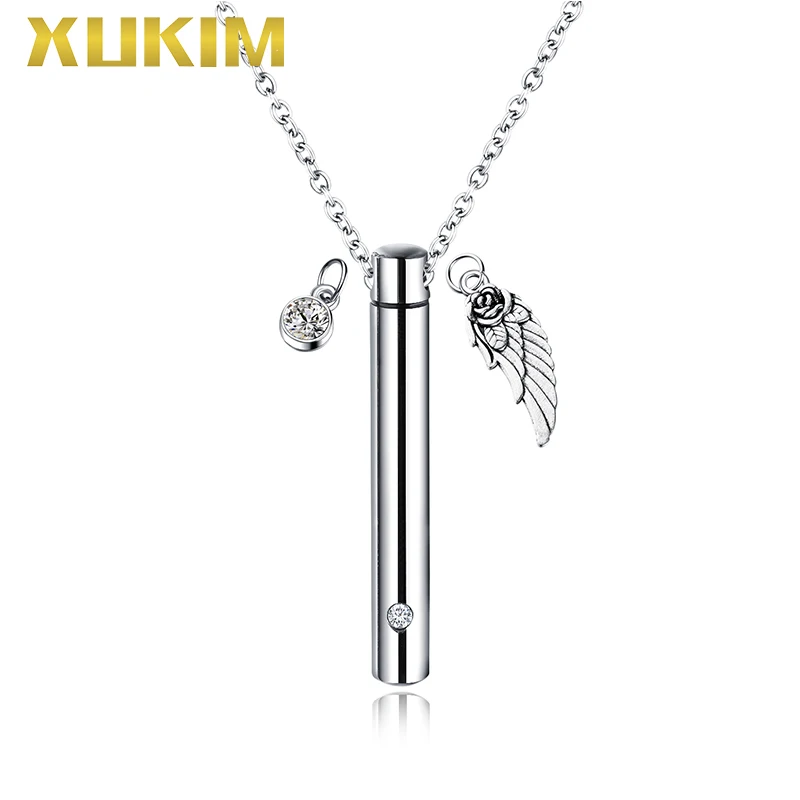WPO407 5 Xukim ювелирные изделия Духи Ожерелье Подвески цилиндр ПЭТ кость пепельница