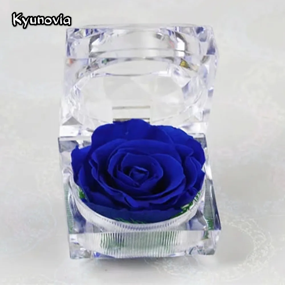 Kyunovia Мини акриловая коробка для колец 4 7*4 7 см сохраненный цветок розы