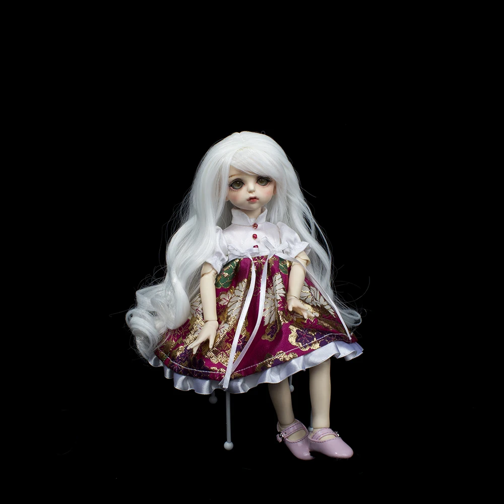 1/6 BJD волосы для куклы термостойкие волокна длинные кудрявые белый цвет парики для BJD куклы