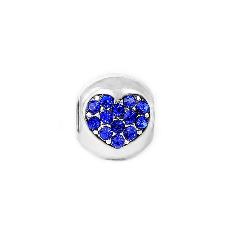 1 Set Fashion Crystal Love Heart Charms Beads Fit pandora Bead Charm Bracelets For Women DIY Jewelry Making SPB094 | Украшения и