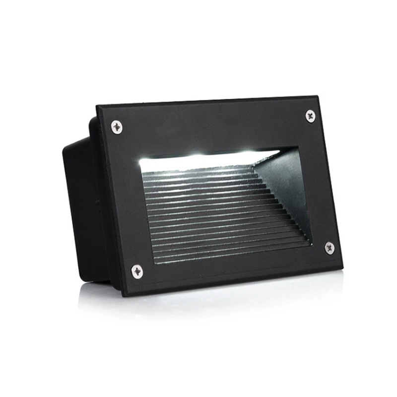 

DONWEI Outdoor 3W LED Waterproof IP68 Wall Lamp Aluminum Alloy Embedded Corner Lamp Stair Step Lawn Square Garde Lamp AC 85-265V