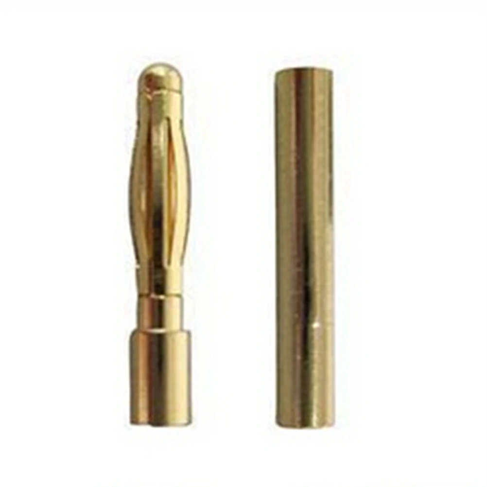 Золотистый 10 пара/лот медный бесщеточный двигатель Банановый штекер 2 мм