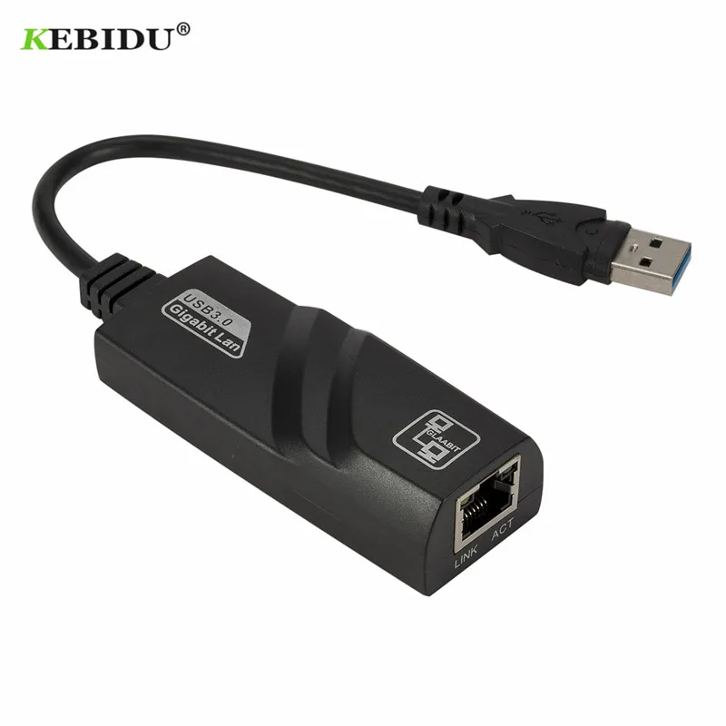 Сетевая карта KEBIDU Ethernet RJ45 проводной USB 3 0 к гигабитной LAN (10/100/1000) Мбит/с сетевой