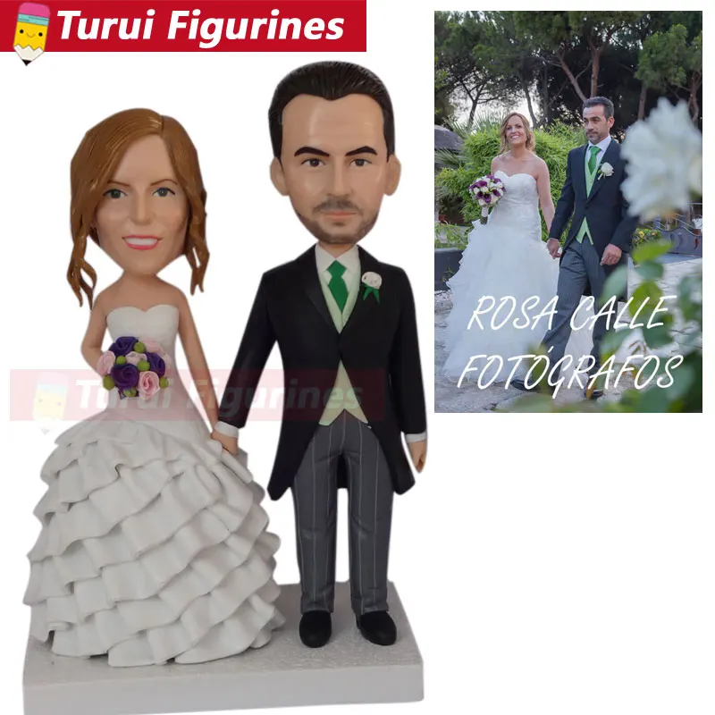 Милые мини статуэтки groupon bobbleheads которые выглядят как вы Свадебный Торт Топперы