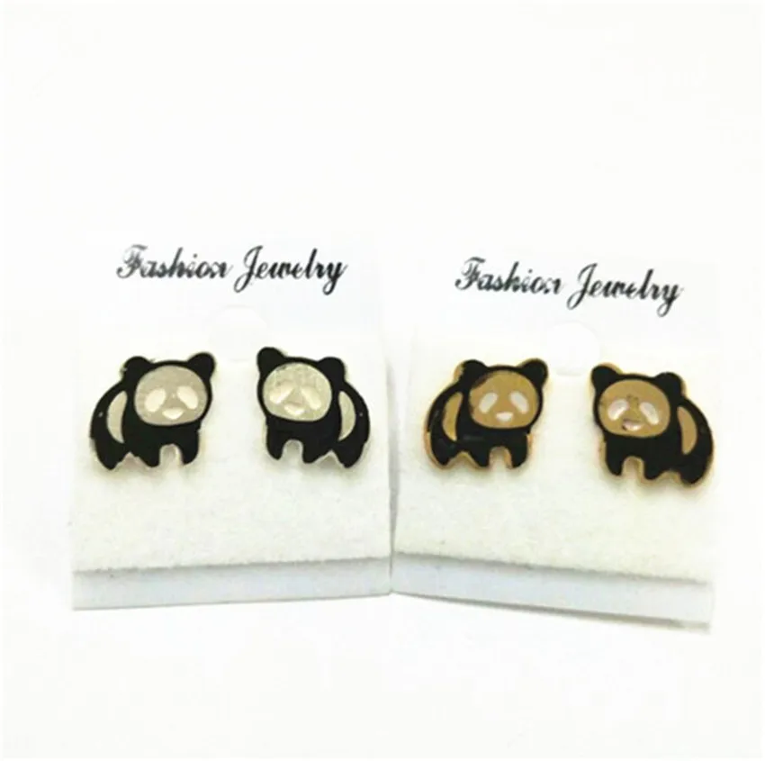 Женские серьги гвоздики в виде панды из нержавеющей стали|Серьги-гвоздики| |