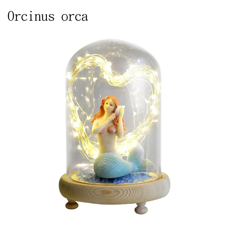 Креативный мультяшный Декор русалки ночник принцесса комната девочка спальня