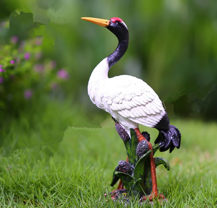 Коллекционная декоративная пара полимерных фигурок журавлей Heron Bird | Дом и сад