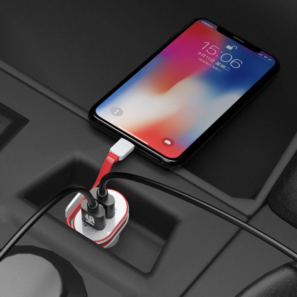 KEYSION 2 порта 33 Вт Быстрая зарядка 3 0 Автомобильное зарядное устройство QC + 5 В/3A USB