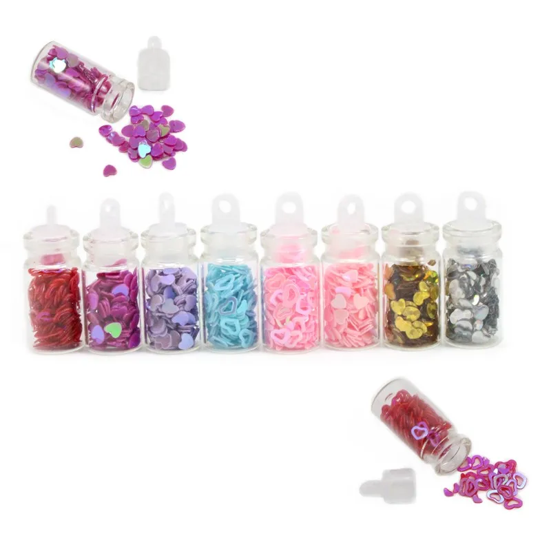 Lucia crafts 1 компл./лот(8 бутылочки) блеск порошок сердце/Звезда блестки для нейл Арта(искусство украшения ногтей) Наконечник Стразы маникюрная наклейка для ногтей комплект D0909