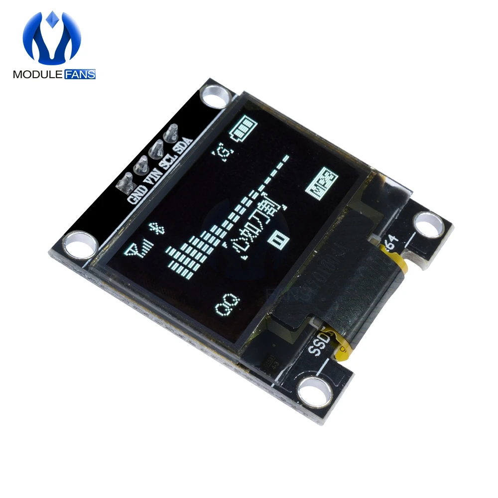 0,96 дюймов I2C IIC Серийный 128X64 128*64-белый топ с o-образным светодиодный Светодиодный Дисплей модуль совместим для Arduino STM32 контроллер драйвер платы 3V 5v