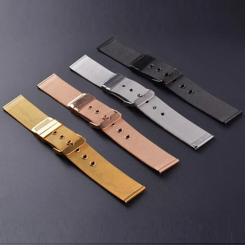 Ремешок для часов из нержавеющей стали eway ремешок наручных с пряжкой черный